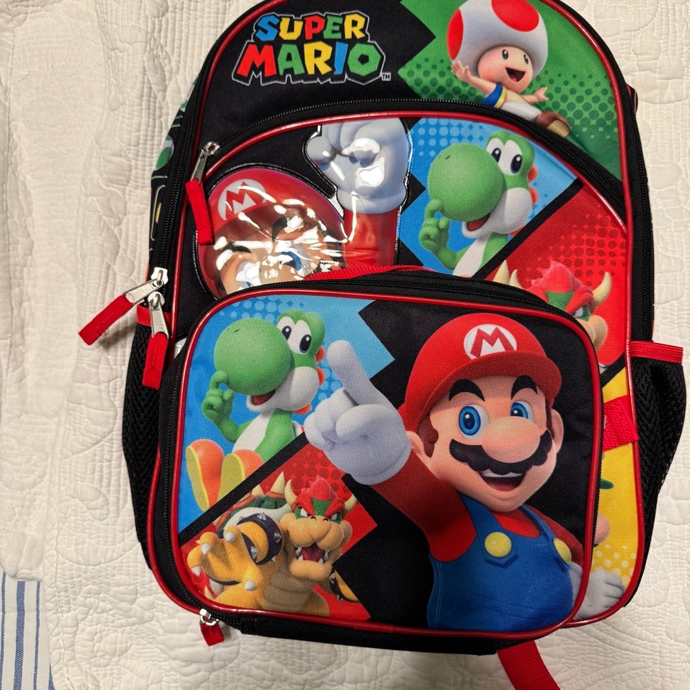 NWT Super Mario Backpack and lunchbox set